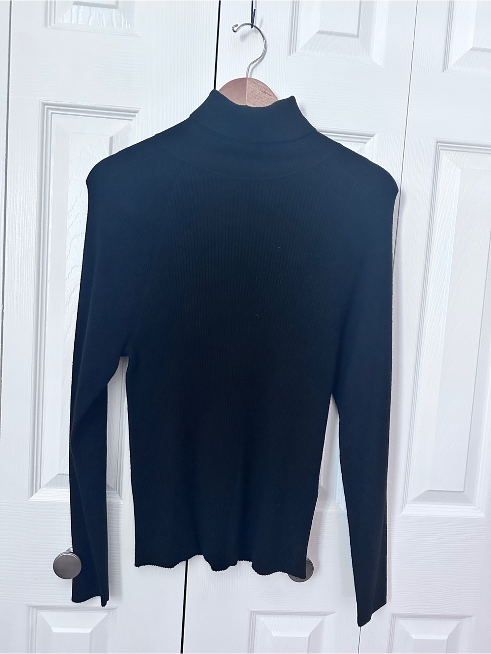Banana Republic Black Ribbed Turtleneck Top